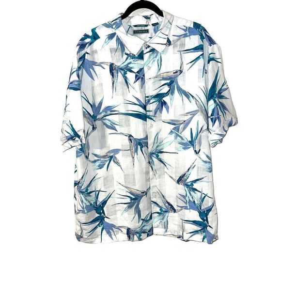 Cubavera Other - Cubavera tropical floral linen button down shirt